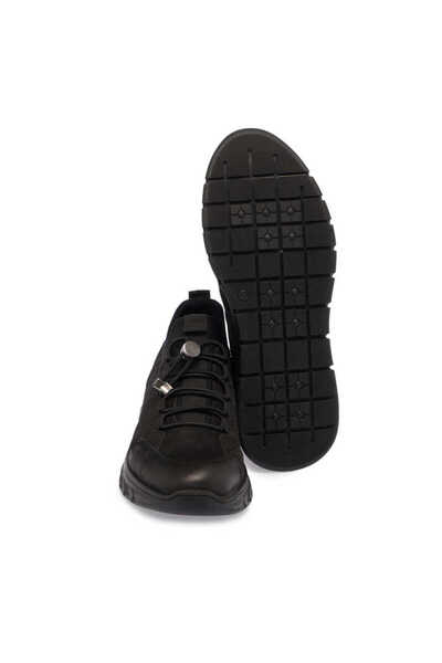 Tergan Siyah Hakiki Nubuk Deri Erkek Sneaker - E24S1AY56980-A64