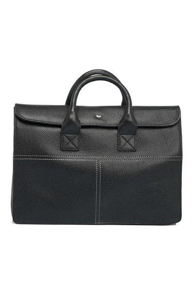 Tergan Black Genuine Leather Unisex Briefcase - S1Ev 00021247 -A41