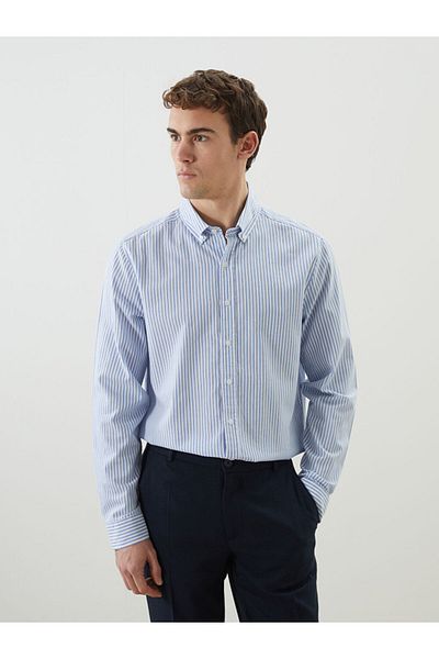 LC Waikiki Slim Fit Long Sleeve Striped Men's Shirt