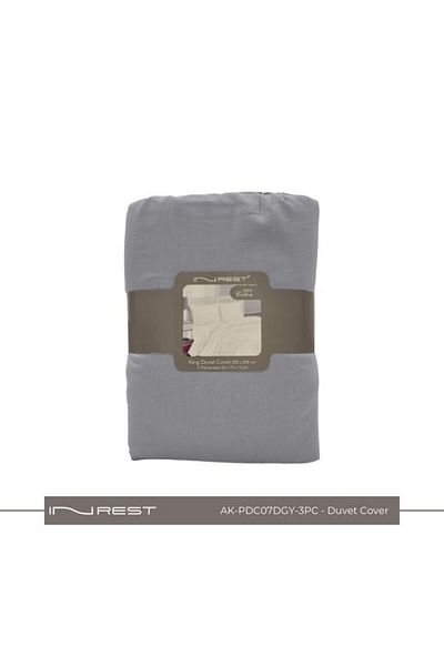 INREST Plain King Duvet Set (without filling) 100% Cotton 3 Pieces ( two pillow case with duvet cover)
