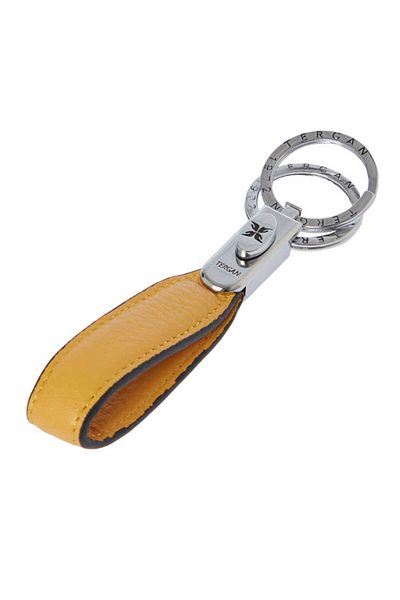 Tergan Yellow Genuine Leather Unisex Keychain - S1An 00000235 -H28