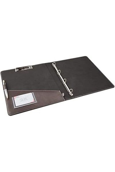 Mu Art Ahşap 2K 509K Faux Leather Secretary and 4 Ring Mechanism Folder, Brown, A4