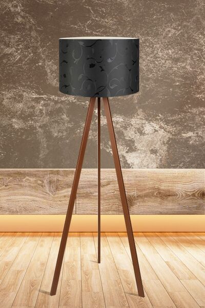 Hediyeler Kapında Siyah Desenli Tripod Lambader