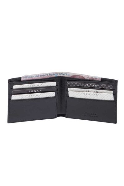 Tergan Black Genuine Leather Men's Wallet - S1Ce 00001661 -B06