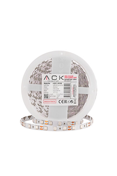 ACK ÜÇ ÇİP 4000 KELVİN ILIK BEYAZ 60LED 12 VOLT ŞERİT LED