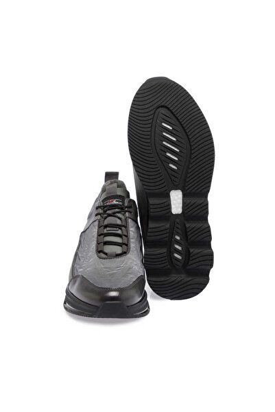 Tergan Gri Deri-Tekstil Erkek Sneaker - E23S1AY56394-S1P