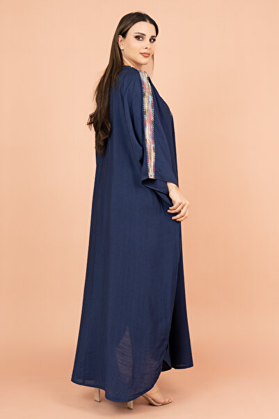 IKKXA FreeSize Solid Jalabiya with Intricate Embroidery