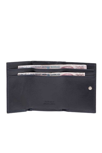 Tergan Navy Blue Genuine Leather Men's Wallet - S1Ce 00001650 -H86