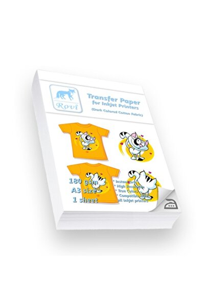 Genel Markalar Rovi Transfer Kağıdı (KOYU RENK PAMUKLU KUMAŞ) - 180gsm - 1yp ...