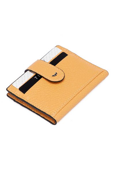 Tergan Yellow Genuine Leather Men's Credit Card Holder - S1Kk 00001617 -H28