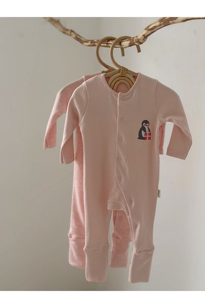 Tarkito Baby 2-Piece Jumpsuit Set Oeko-Tex Certified 100% Cotton Open/Closed Booties Extra Soft Texture