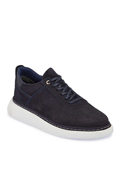 Tergan Lacivert Hakiki Nubuk Deri Erkek Sneaker - E24I1AY56821-C39