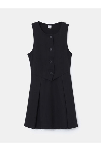 LC Waikiki Black Crew Neck Girls' Dress