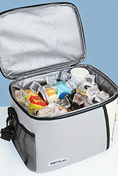 YOYOSO Su Geçirmez Isı Yalıtımlı Ayarlanabilir Omuz Askılı Soft Gri 9l Yemek Çantası 65x38x48 Cm