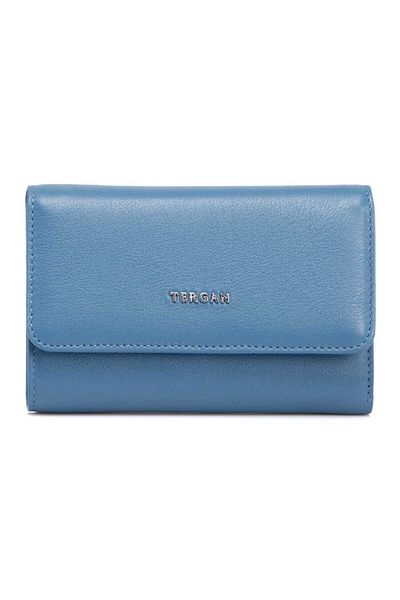 Tergan Blue Genuine Leather Women's Wallet - S1Cb 00005730 -K3A