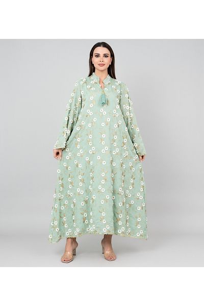 IKKXA Floral Aura Embroidered Jalabiya