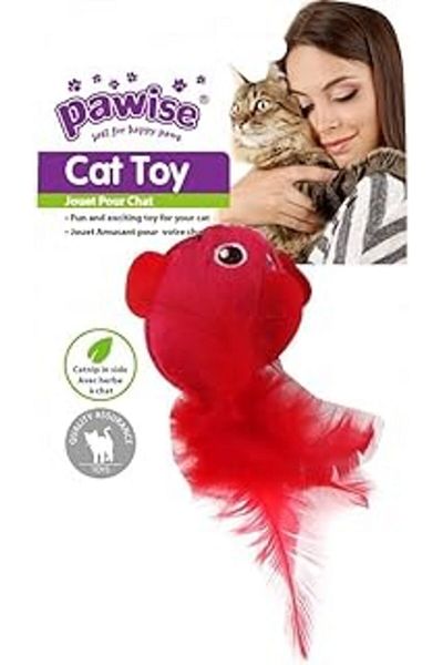 Mu Art Pawise Plush Bird Cat Toy with Nipple 12 cm