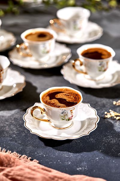 Paçi Valeria Porcelain Coffee Cup Set for 6 People