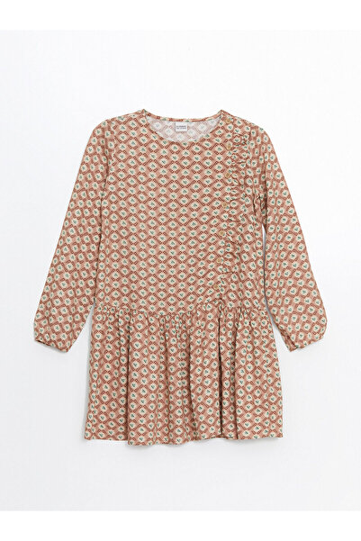 LC Waikiki Yeni Sezon Bisiklet Yaka Cicekli Kiz Cocuk Elbise - S52199Z4