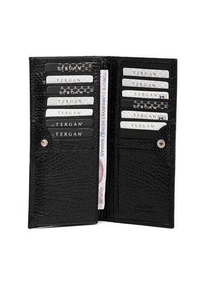 Tergan Black Genuine Leather Men's Wallet - S1Ce 00001619 -P2Y