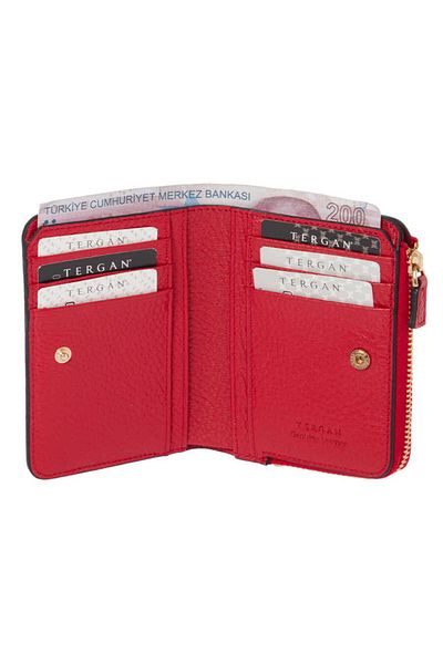 Tergan Red Genuine Leather Women's Wallet - S1Cb 00005812 -B68