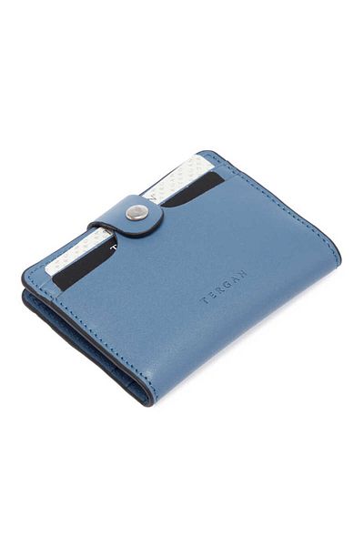 Tergan Suport pentru carduri de credit unisex din piele naturală albastră - S1kk 00001653 -h7g