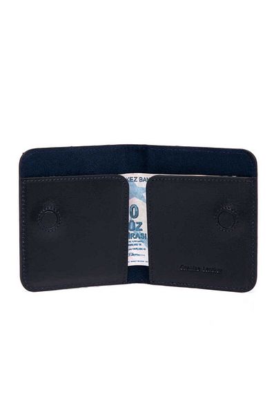 Tergan Navy Blue Genuine Leather Men's Wallet - S1Ce 00001639 -D6M