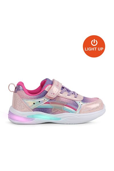 BUCKHEAD Buck3024 Stary Lighted Casual Pink-White Girls' Sneakers
