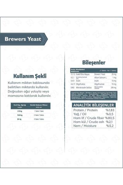 Benifital Brewers Yeast Sarımsaklı Maya Tableti Kedi ve Köpekler İçin Doğal Destek 75 Tablet