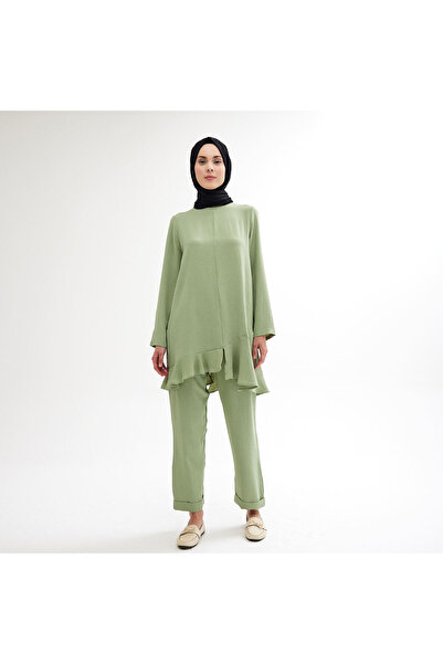 Plistre 1757_Tesettür Ruffle Tunic & Trousers Double Set