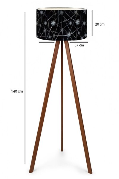 Hediyeler Kapında Siyah Yıldız Desenli Tripod Lambader