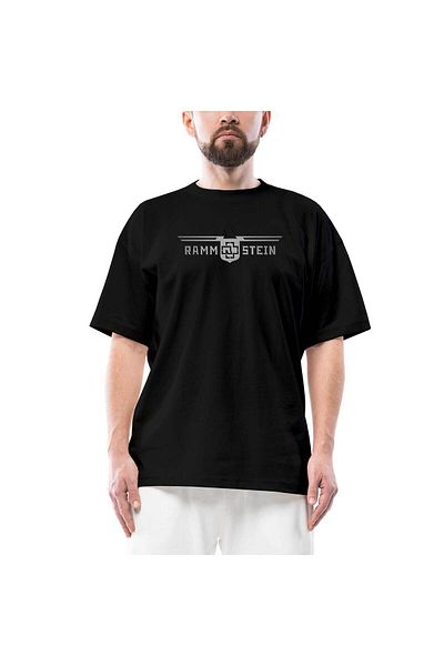 Z zepplin Μαύρο μπλουζάκι Rammstein Double Line Oversize