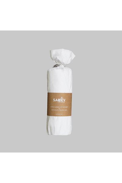 Sarev White 100% Cotton, 180X200 cm 2 Pieces Fitted Sheet Set with Pillowcases