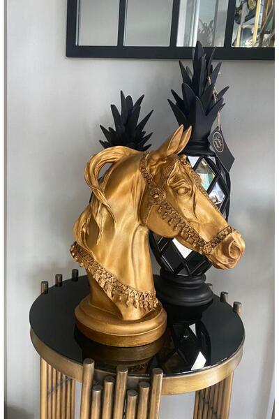 Mirsa Global Dekoratif At Kafası Büst Büyük Boy Heykeli