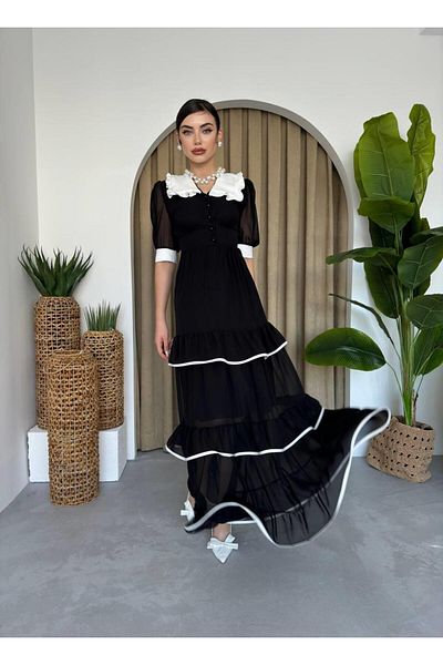 conconmoda ROMAN LONG CHIFFON DRESS