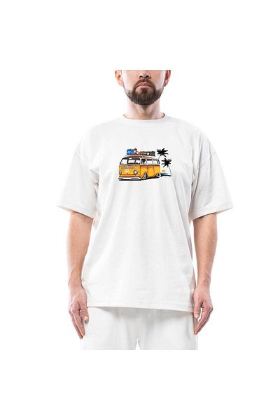 Z zepplin Volkswagen Caravan Oversize Λευκό T-Shirt