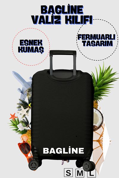 Bagline Lycra Flex Fabric Negru Durabil Valisă și Husă pentru Valisă