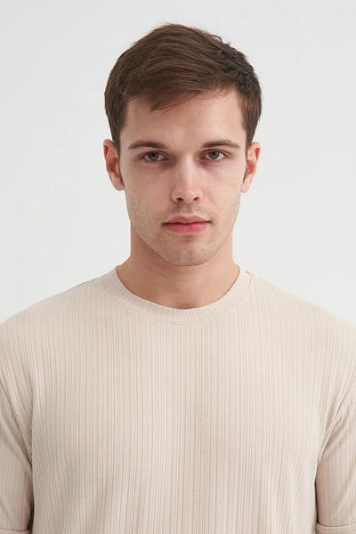 Cazador Μπλουζάκι με ρυθμισμένη εφαρμογή Crew Neck με υφή