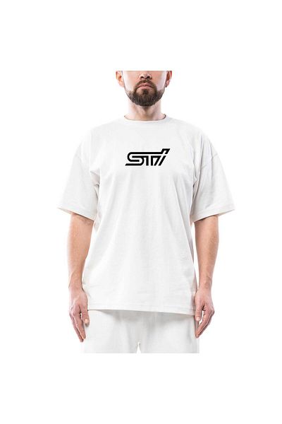 Z zepplin Λευκό μπλουζάκι Subaru STI με λογότυπο Oversize