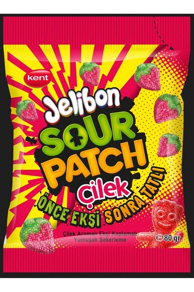 Mondelez Sour Patch Capsuni ,Set Jeleuri cu aroma de capsuni, Mix 80 g x 24 Buc