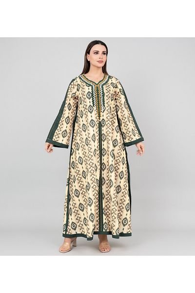 IKKXA Abstract Pattern Embroidered Jalabiya