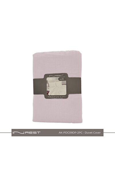 INREST طقم لحاف فردي سادة (بدون حشو) مصنوع من القطن بنسبة 100%، مكون من قطعتي...