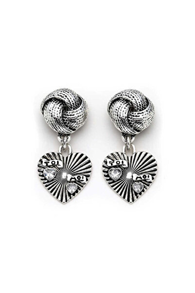 Mon Reve Sonic Kalp Charm Gümüş Kaplama Klipsli Küpe