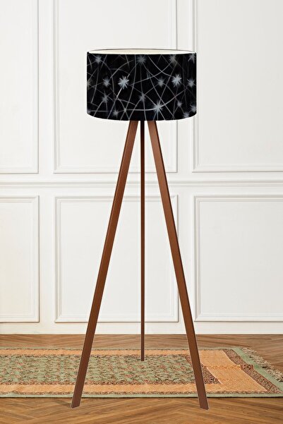 Hediyeler Kapında Siyah Yıldız Desenli Tripod Lambader