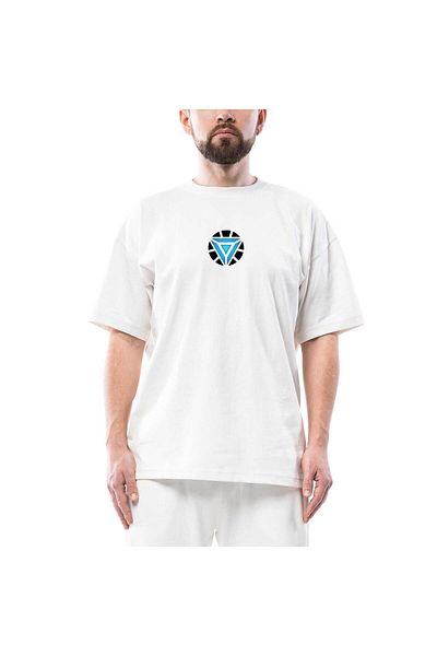 Z zepplin Iron Man 2019 Arc Reactor Oversize Λευκό T-Shirt