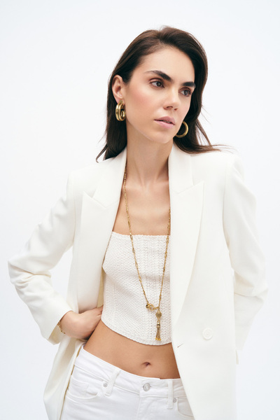 Mon Reve Love On Fire Altın Kaplama Halka Klipsli Küpe