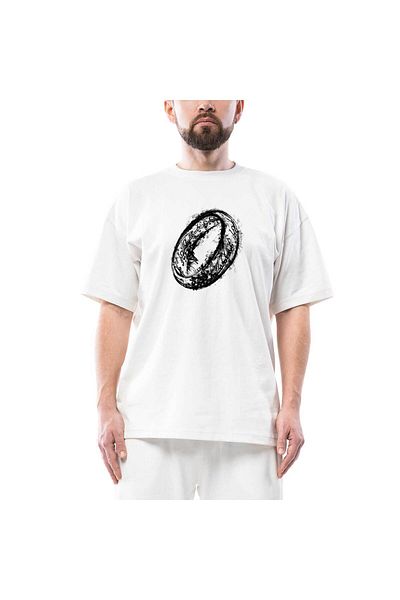 Z zepplin Το Λέβητα των Δαχτυλιδιών Oversize Λευκό T-Shirt