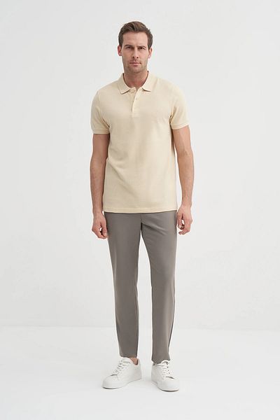 Cazador Μπλουζάκι Polo Neck Slim Fit Pique απλό βαμβακερό μπλουζάκι