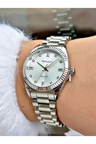 Ferrucci Special Design Steel Cord Silver Color Women Wrist Watch