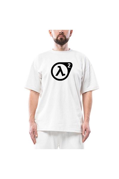 Z zepplin Half Life 2 λογότυπο υπερμεγέθη λευκό μπλουζάκι